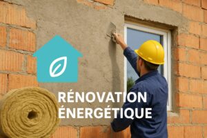 une entreprise entrain de réaliser une rénovation énergétique sur une maison